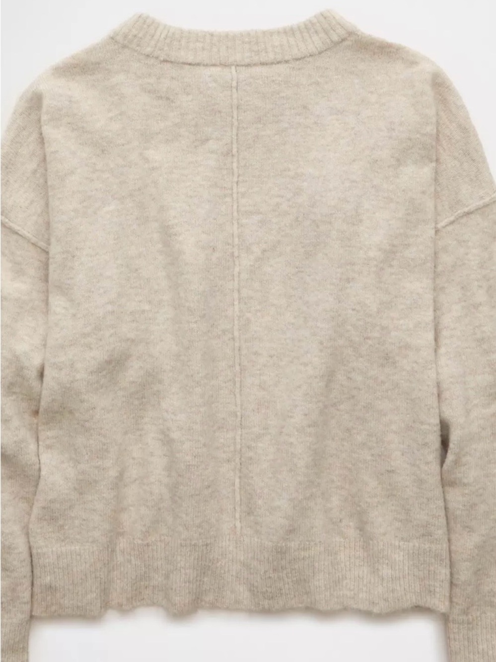 American Eagle Outfitters Cream Crewneck Sweater with Pink Text - Picture 4 of 6